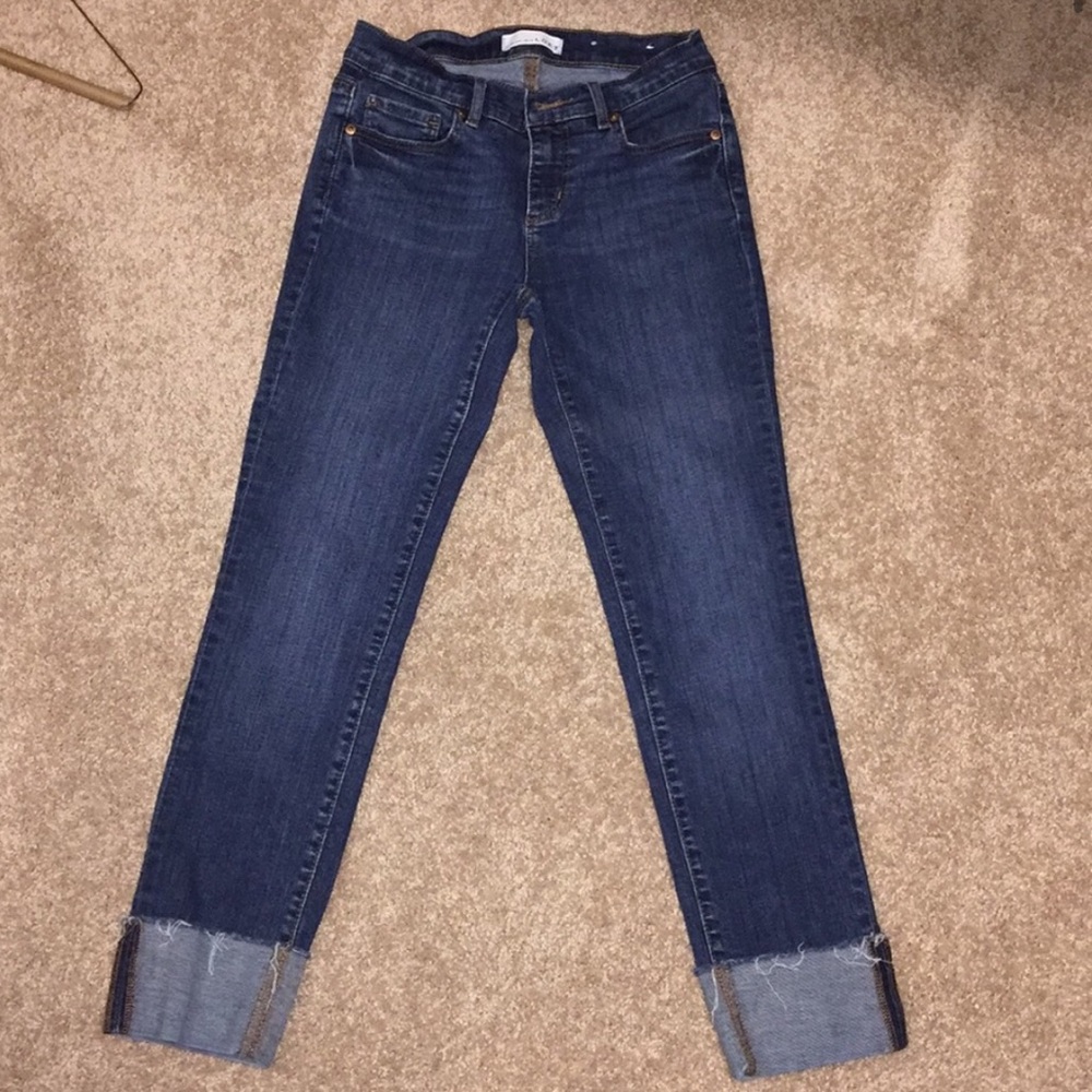 LOFT Modern Straight Cuffed Hem Jeans 6